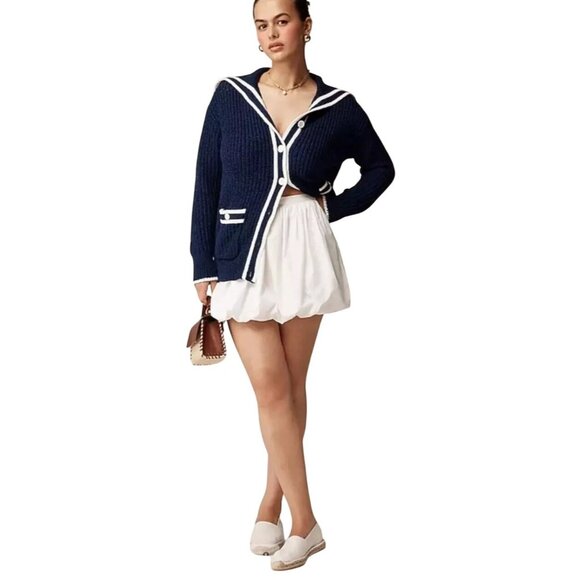 J. Crew Bubble Hem Mini Skirt Women 8 White Romantic Feminine Elevated Basic NWT - Picture 1 of 10